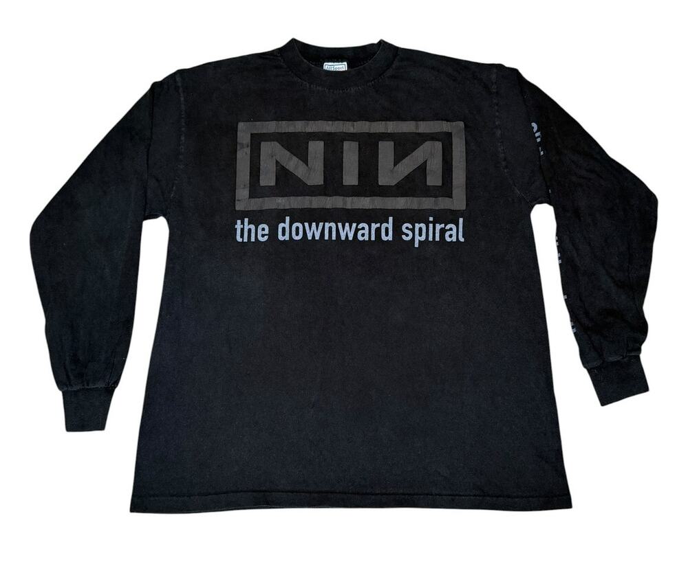 Vintage 90s Nine Inch Nails Downward Spiral Self Destruct Long Sleeve Shirt